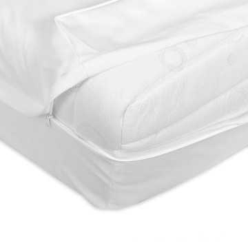 Wholesale White Polyester Cotton Twin Size Zipper Fitted Bed Sheets for Hospital Bed